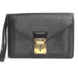 ⭐LOUIS VUITTON Epi Pochette Sellier Dragonne Clutch Black